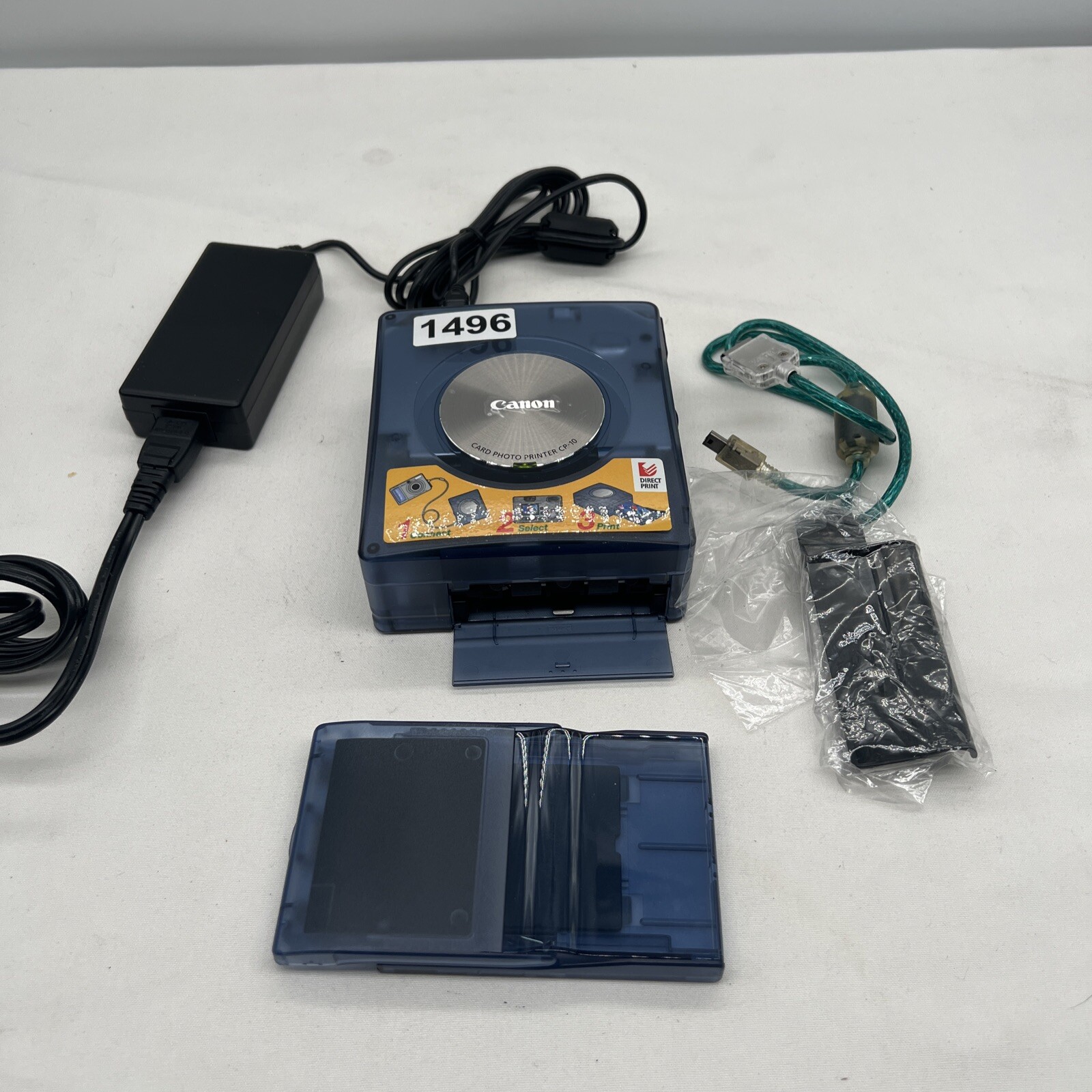 Canon CP10 Card Photo Printer with HC 36IP Paper  Compact Tested With Cord