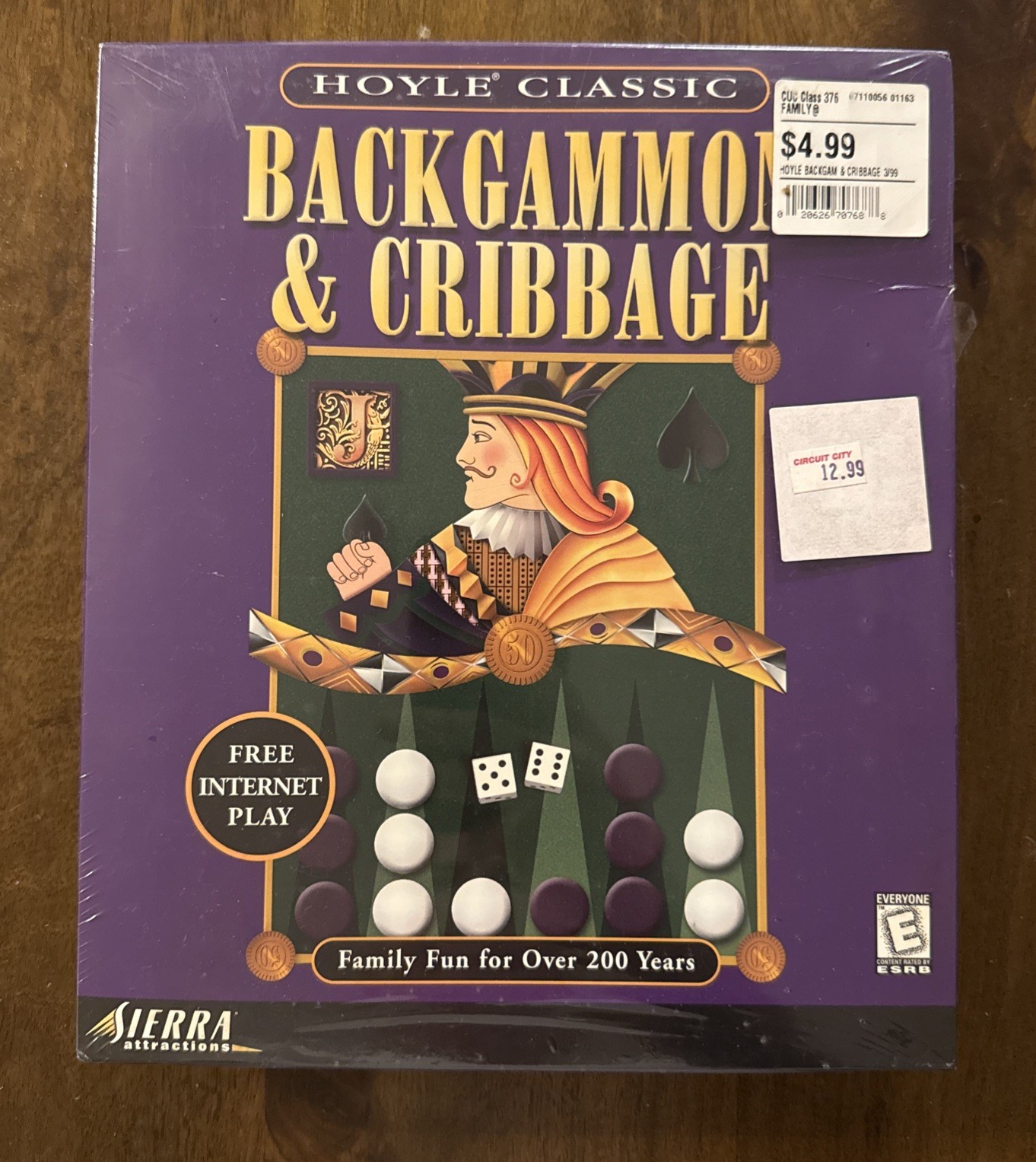 Vintage Big Box Hoyle Classic Backgammon & Cribbage (PC, 1999) - NEW SEALED