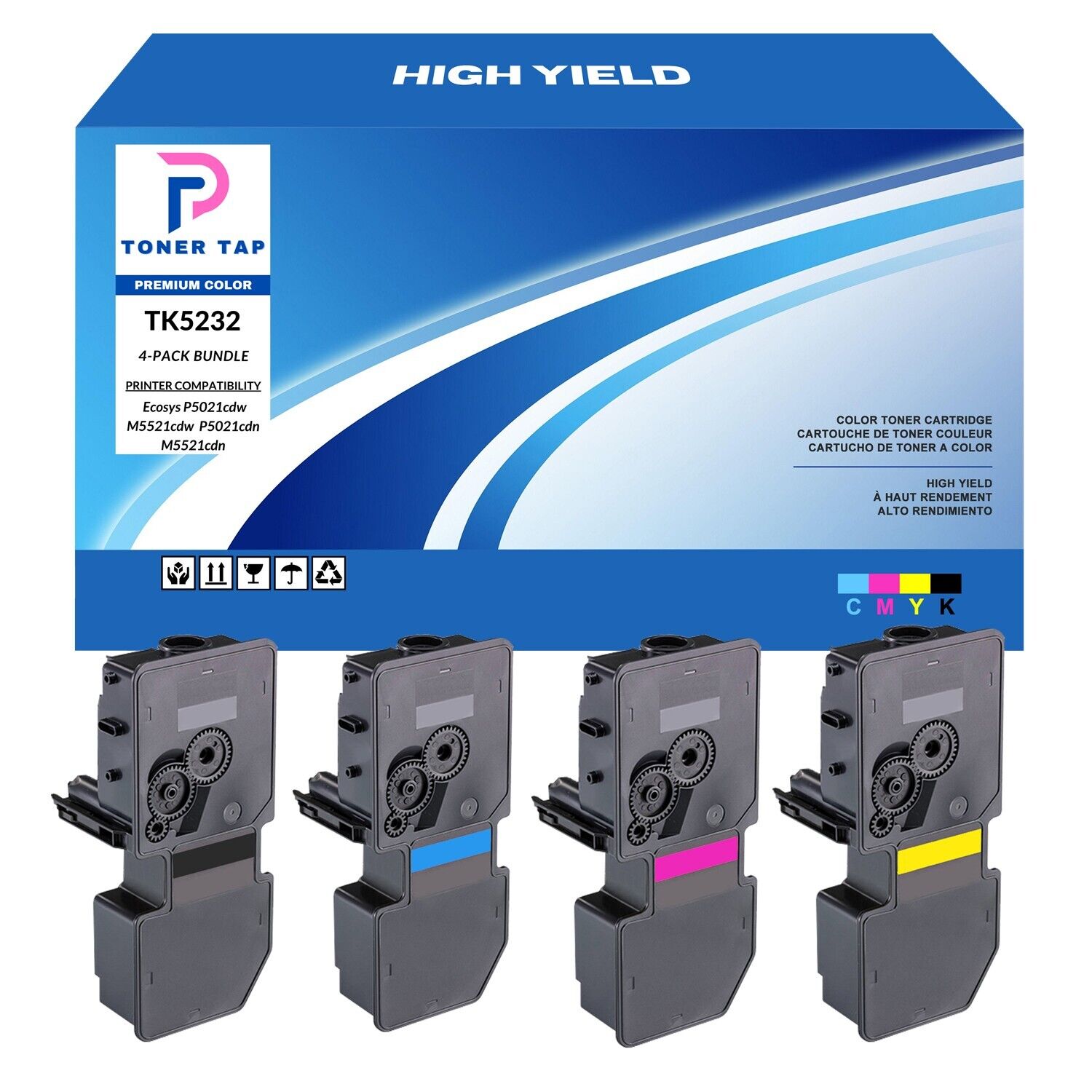 Toner High Yield for Kyocera Ecosys P5021cdw M5521cdw P5021cdn M5521 Compatible
