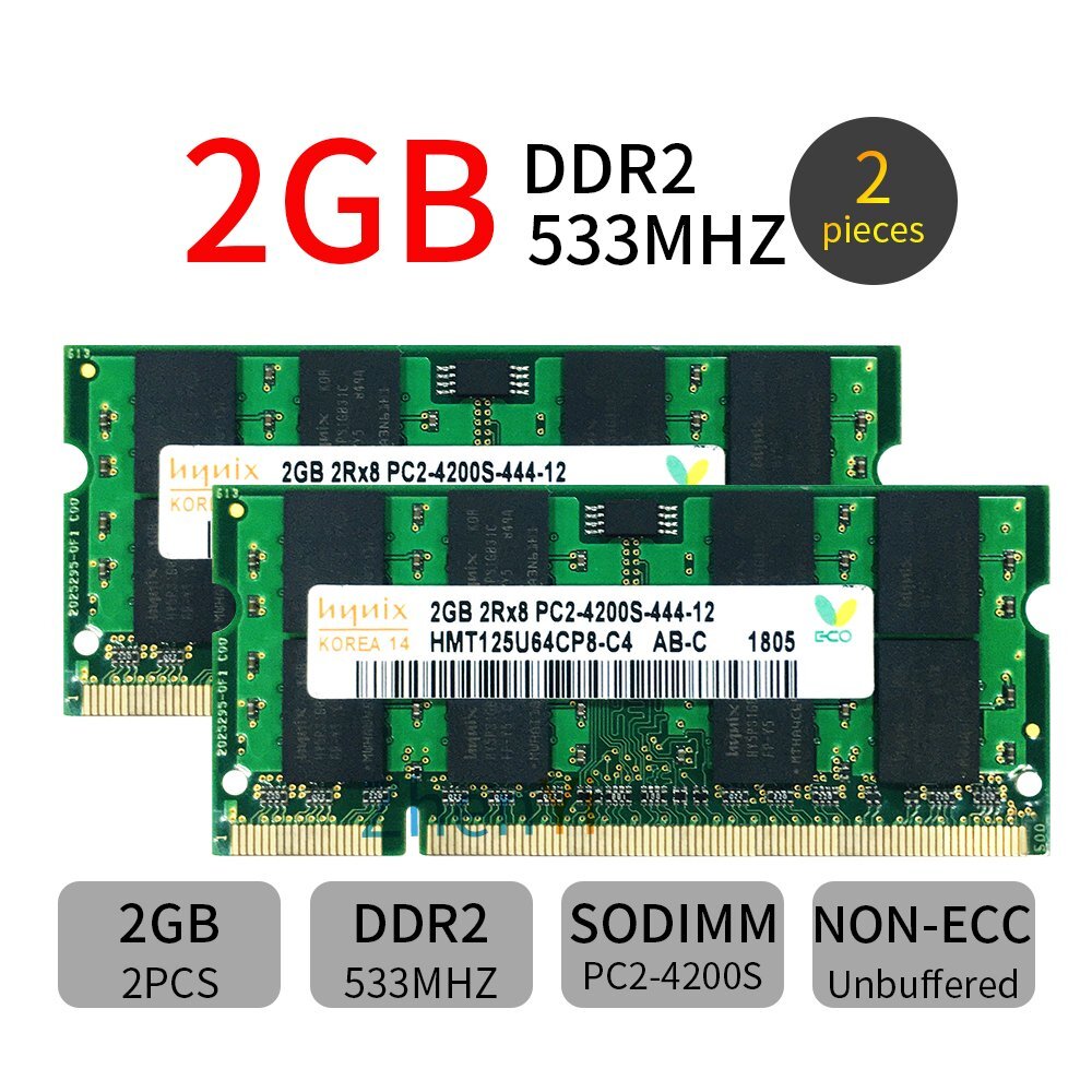 4GB 2x 2GB PC2-4200S DDR2-533MHz 200PIN SO-DIMM Notebook Laptop Memory For Hynix