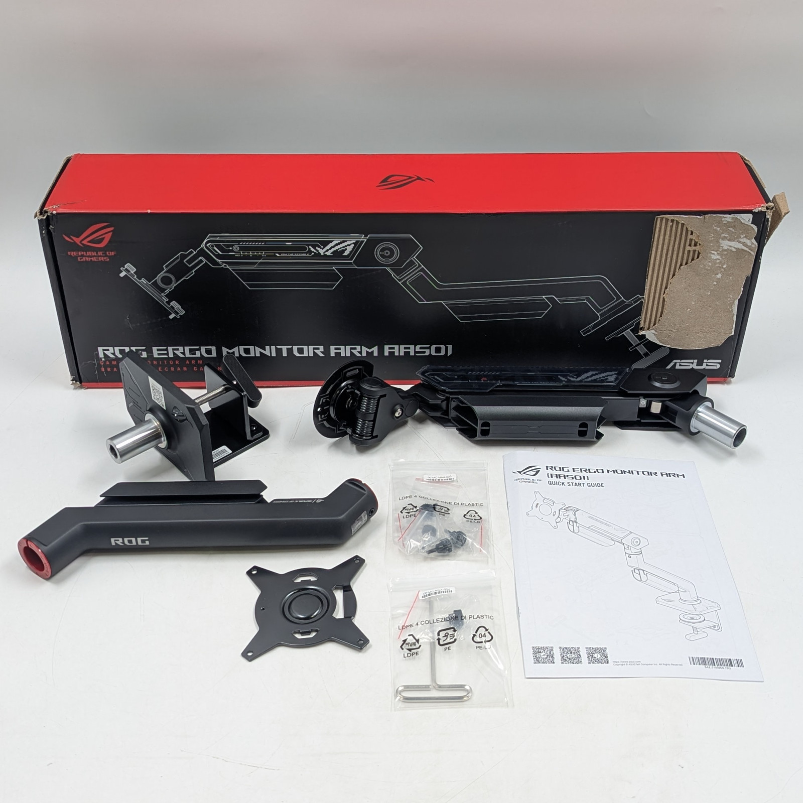 ASUS ROG Ergo Monitor Arm AAS01 Desk Mount for 39" Monitors (90LA00Q0-B011B0)