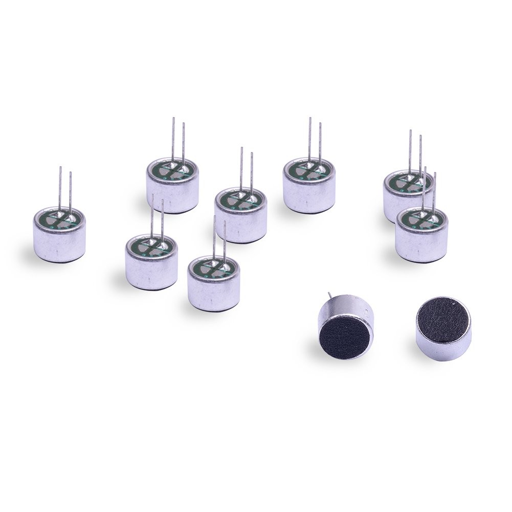 10Pcs Cylindrical Electret Condenser Microphone Pickup with 2 Pins 9×7mm for ...