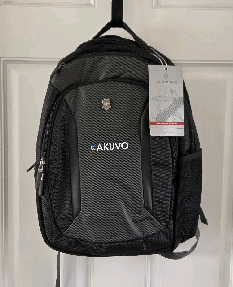 Victorinox Journey Flyer 16" Laptop Backpack Black Grey 611719 AKUVO Logo NEW