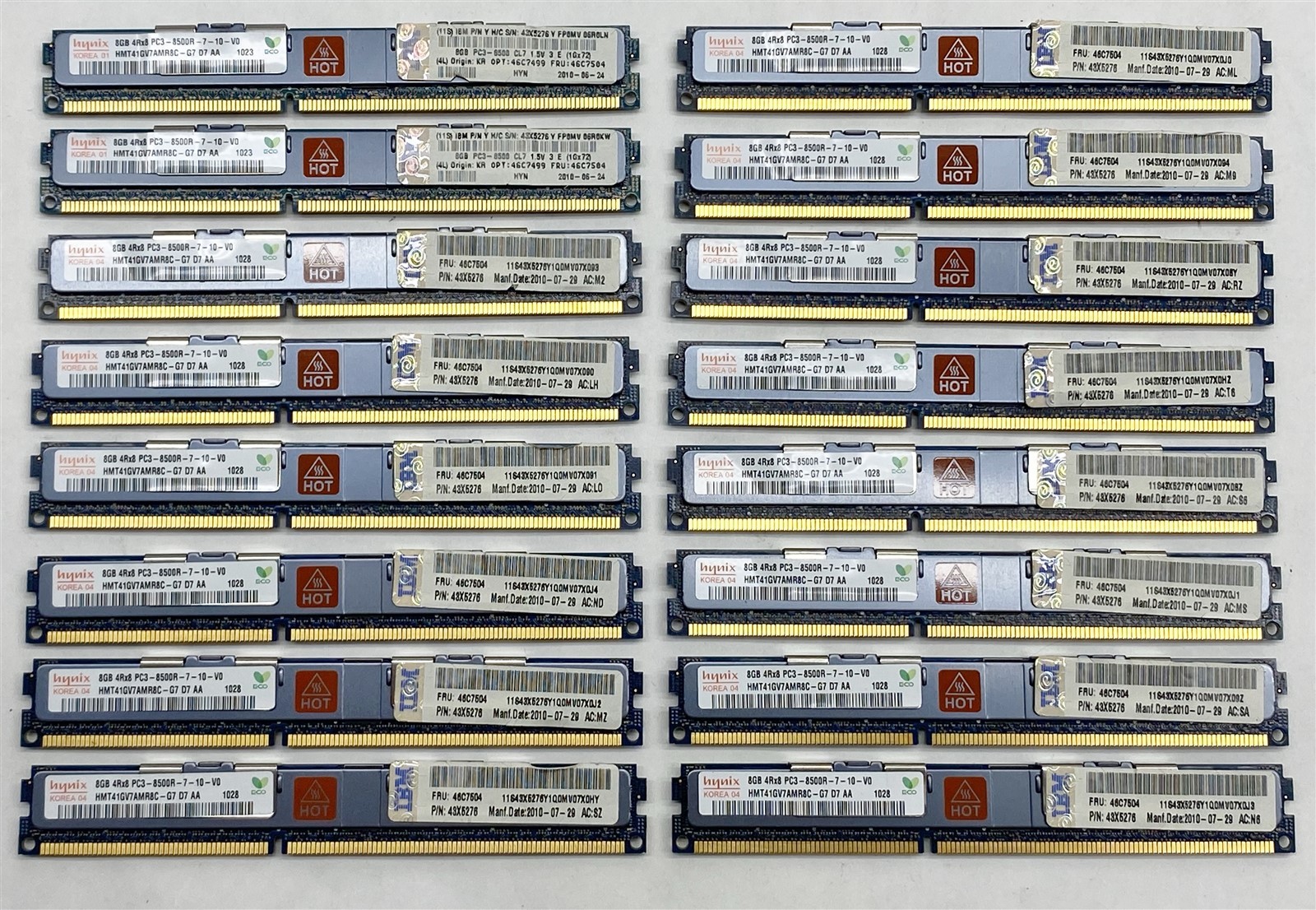 Hynix HMT41GV7AMR8C-G7 128GB (16x8GB) PC3-8500 DDR3-1066MHz ECC Reg Memory RAM