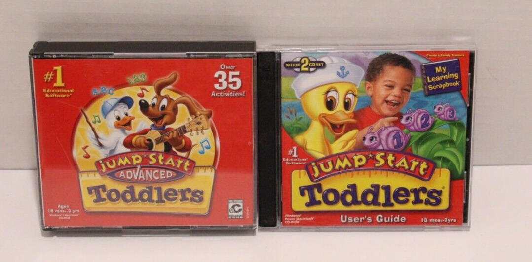 Jumpstart Toddlers Advanced & Deluxe Lot of 2 PC CD-Rom Knowledge Adventure