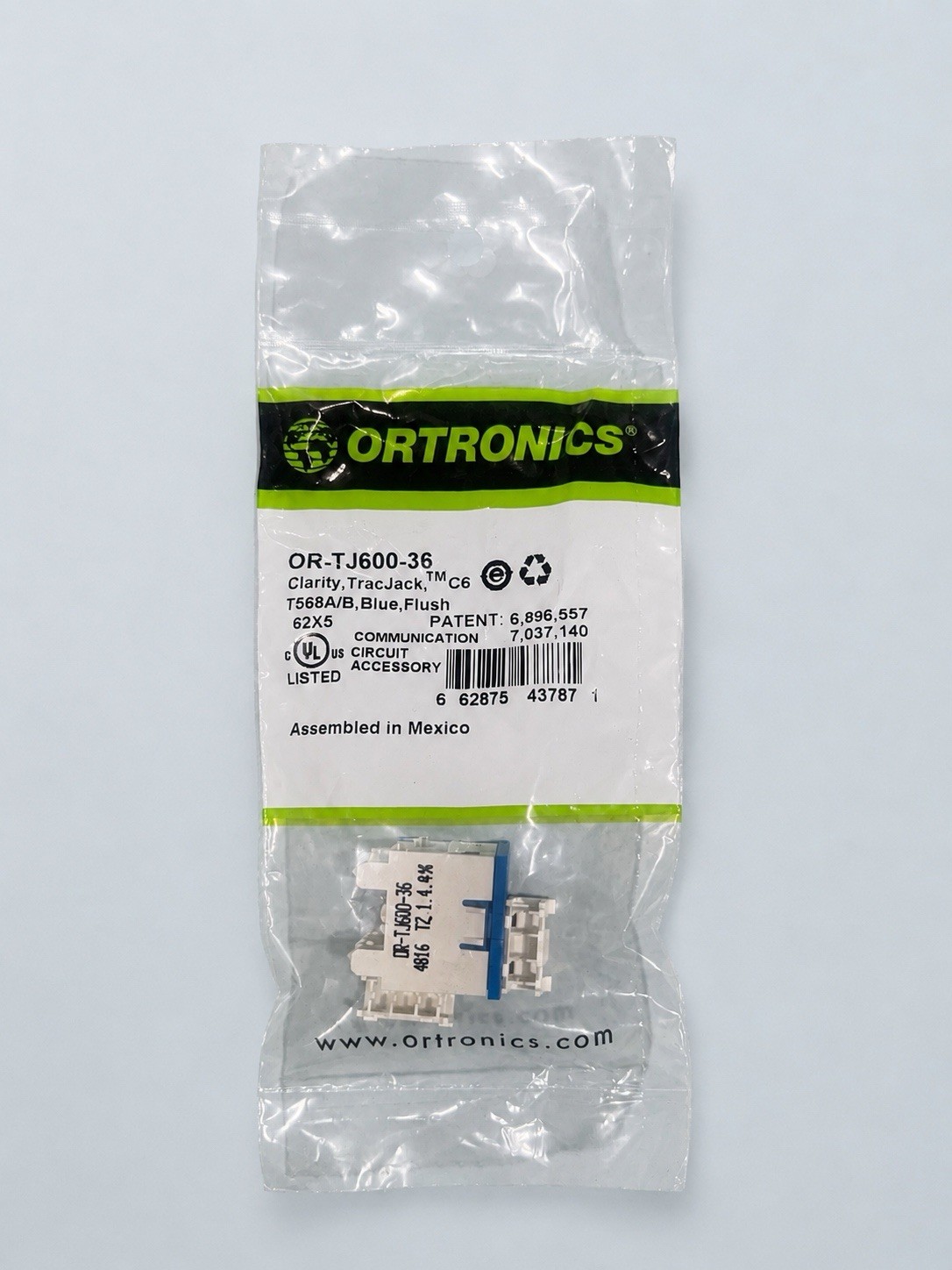Lot of 22 Ortronics Cat6 RJ45 TracJack Blue | OR-TJ600-36
