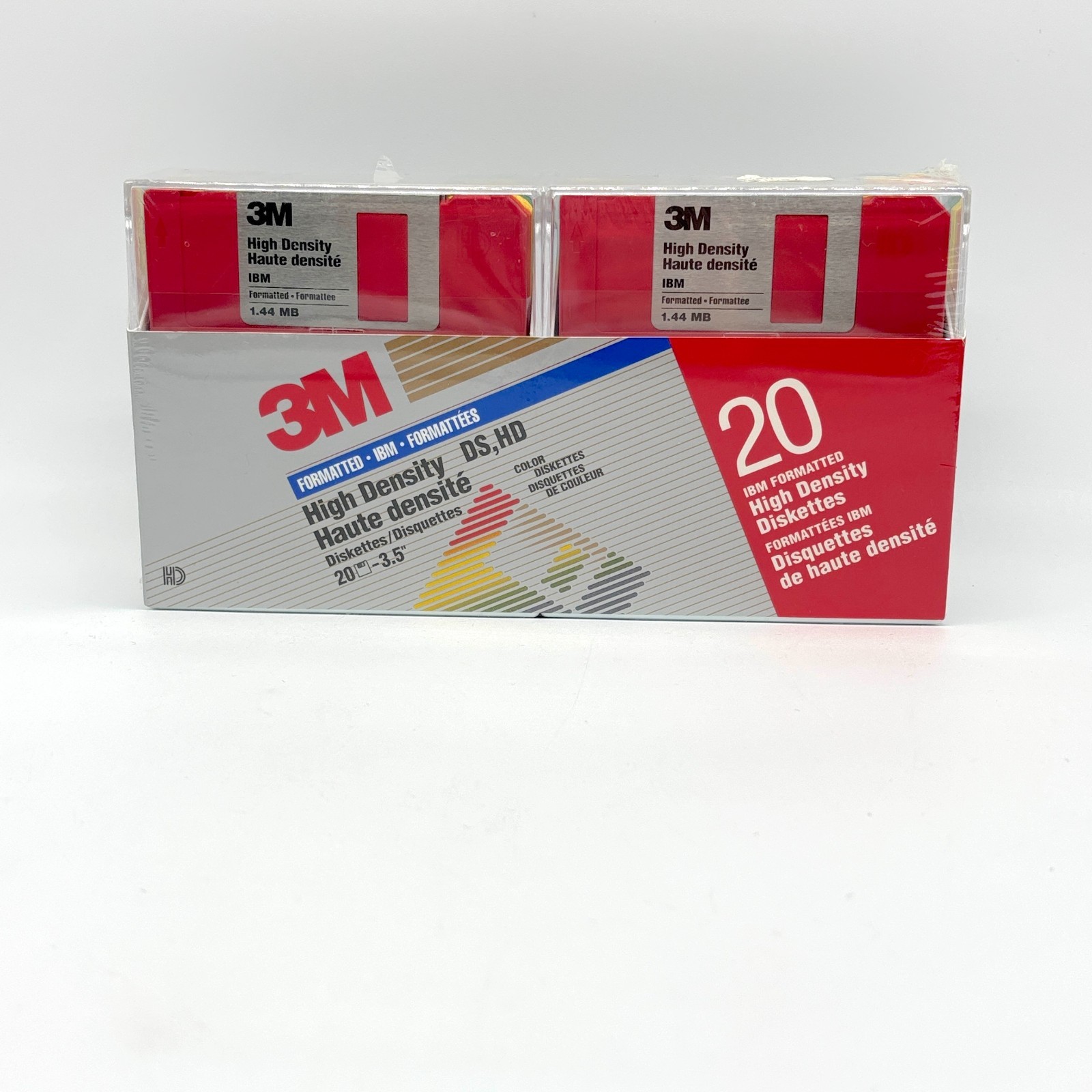 Vintage 3M High Density DS HD 3.5” IBM Floppy Discs Sealed Pack Of 20 1993 NIP