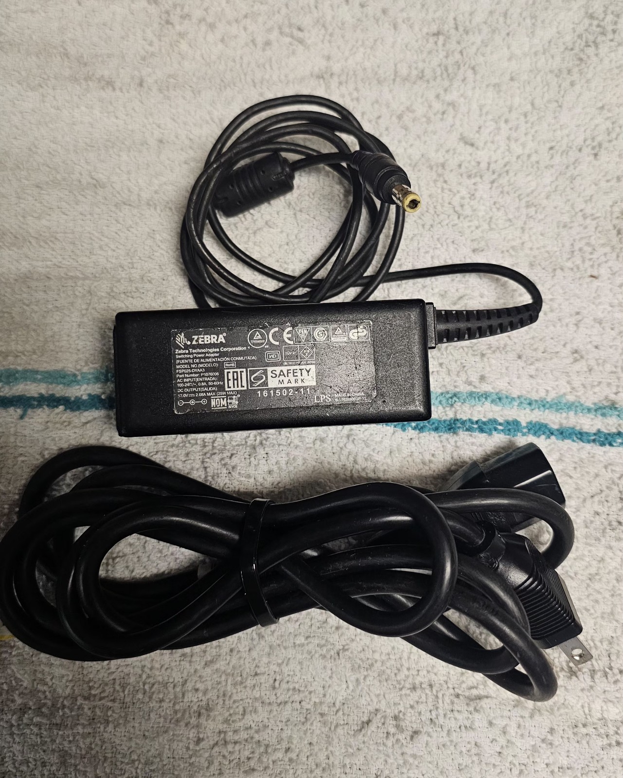 Genuine Zebra P1076006 FSP025-DYAA3 12V 2.08A Power Supply Adapter w/ CordTEST