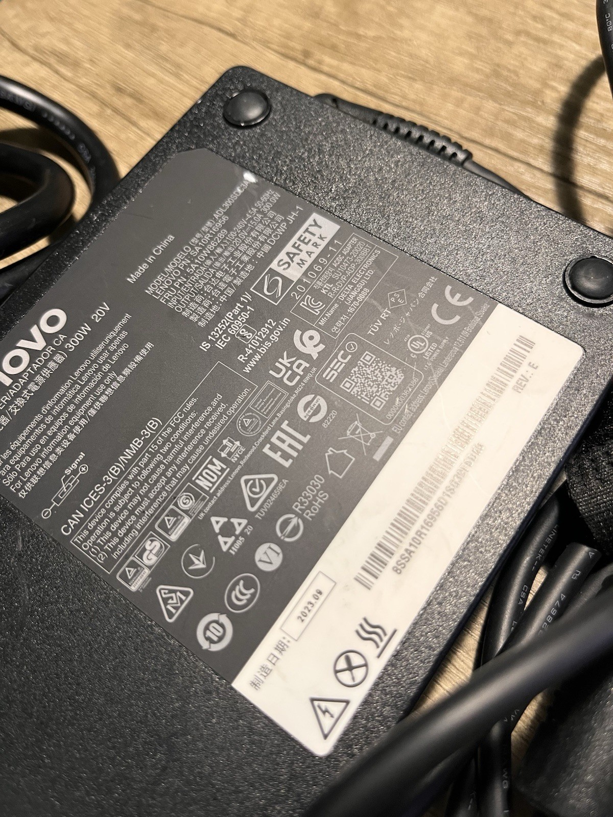 Genuine Lenovo 300W 20V 15.0A AC Power Adapter / ADL300SDC3A - VGC