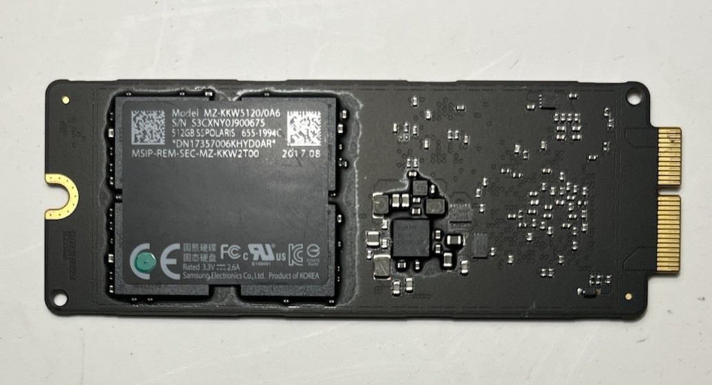 Apple Samsung 512GB NVMe SSD MZ-KKW5120/0A6 655-1994C SSPOLARIS OEM - TESTED