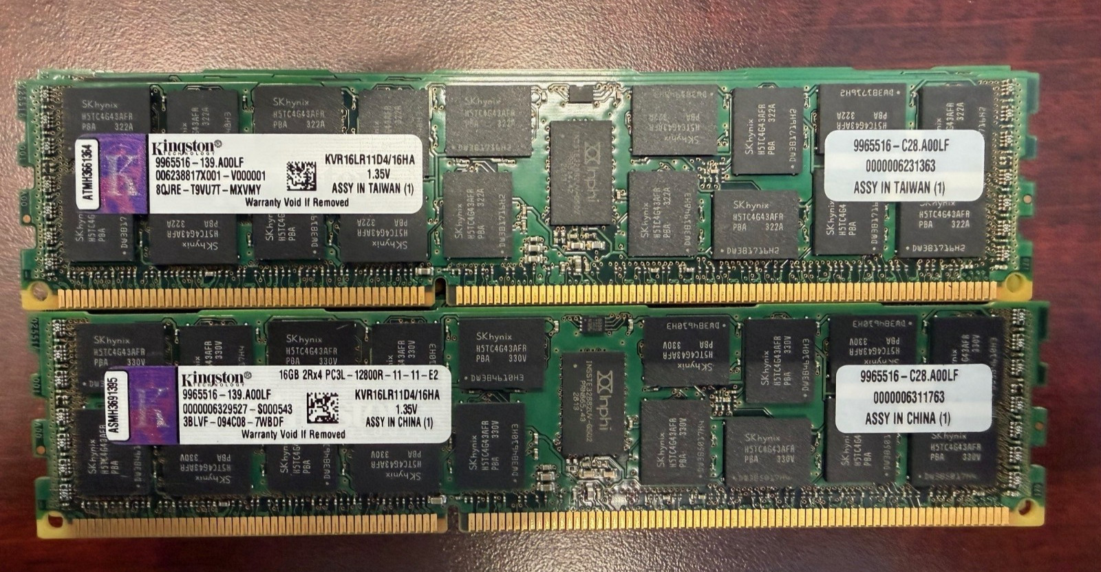 KINGSTON KVR16LR11D4/16HA 16GB 2RX4 PC3L-12800R ECC Server Memory