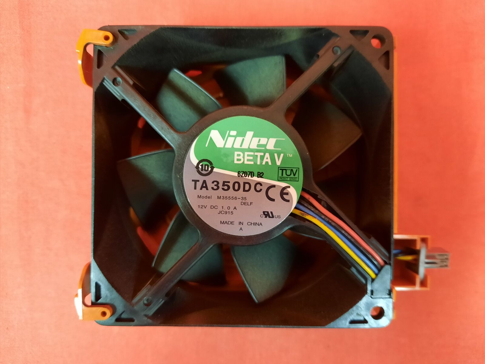 Nidec Betav TA350DC Quiet Case Cooling Thermal Sensor Fan Orange 8471