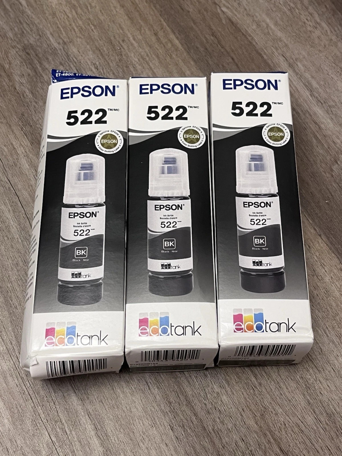 Epson 522 EcoTank Ink Ultra-high Capacity Black 3 Bottles EXPIRES 2030
