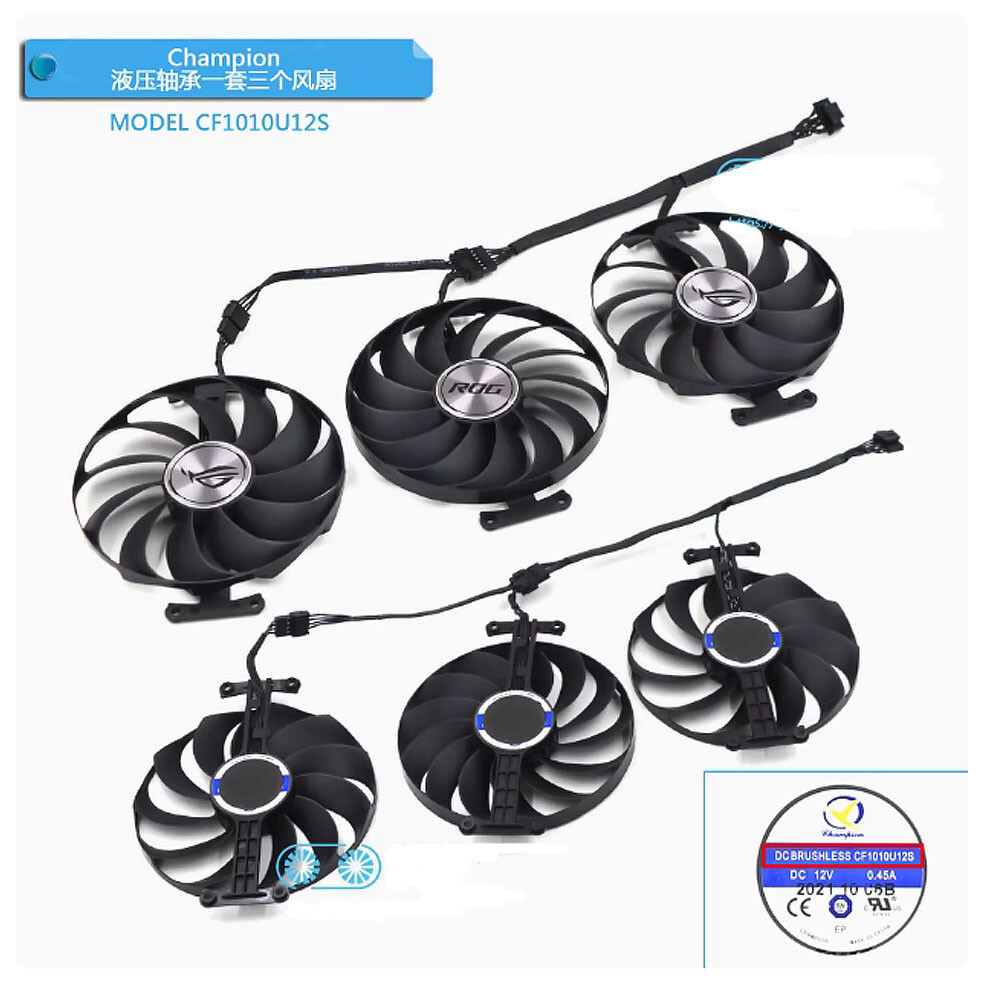 For ASUS ROG STRIX RTX3090/3080Ti/3070Ti/RX6800/6750XT/6700XT Graphics Card Fan