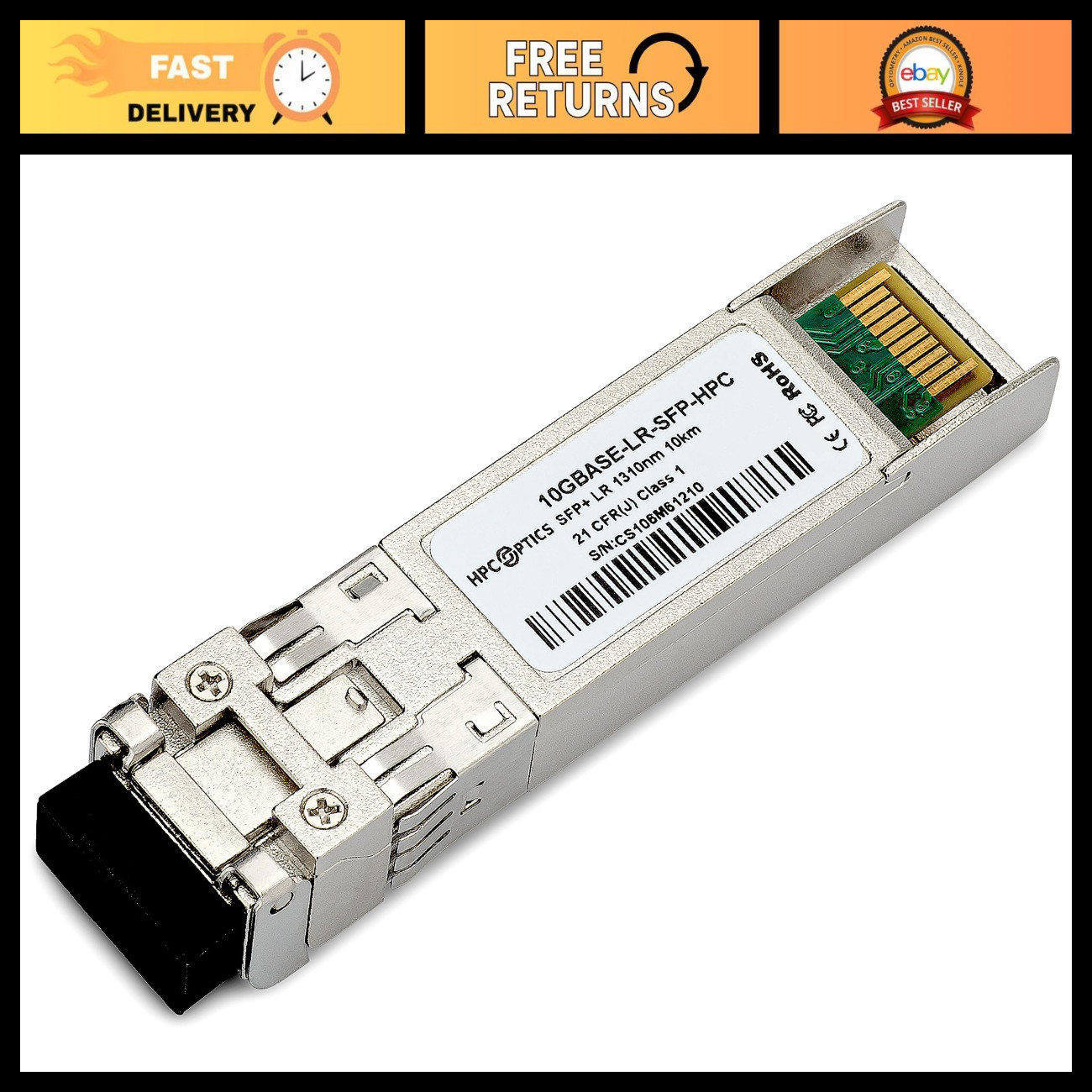 10GBASE-LR SFP+ Transceiver Compatible | 10km 1310nm SMF Fiber Module, 10G LR