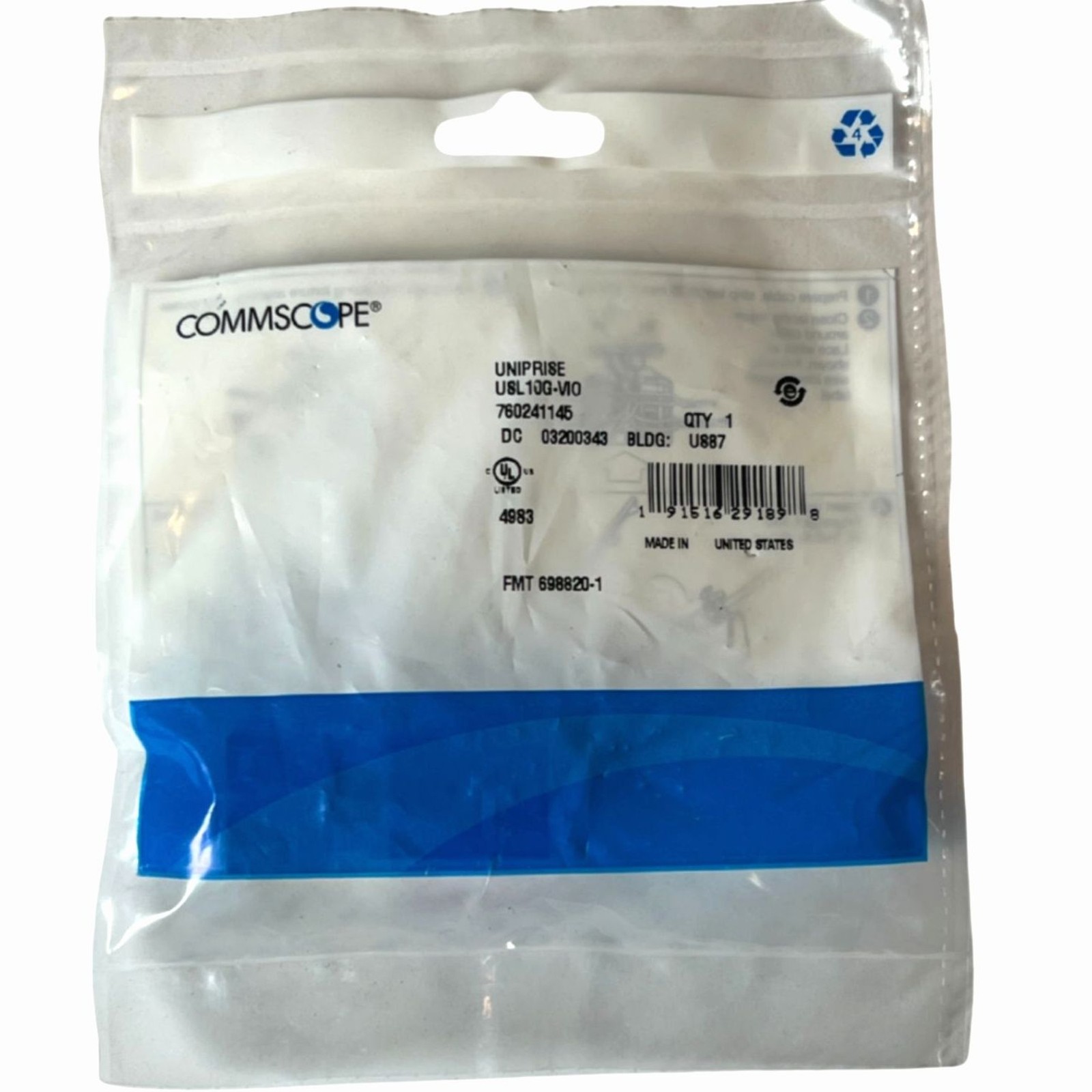 Lot of 25 CommScope Uniprise SL-Series Modular Jack RJ45 CAT6A USL10G-VIO Violet