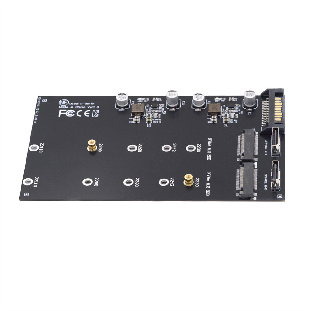 Cablecy Dual Oculink SFF-8612 SFF-8611 to M.2 NGFF M-Key NVME 2280 Adapter