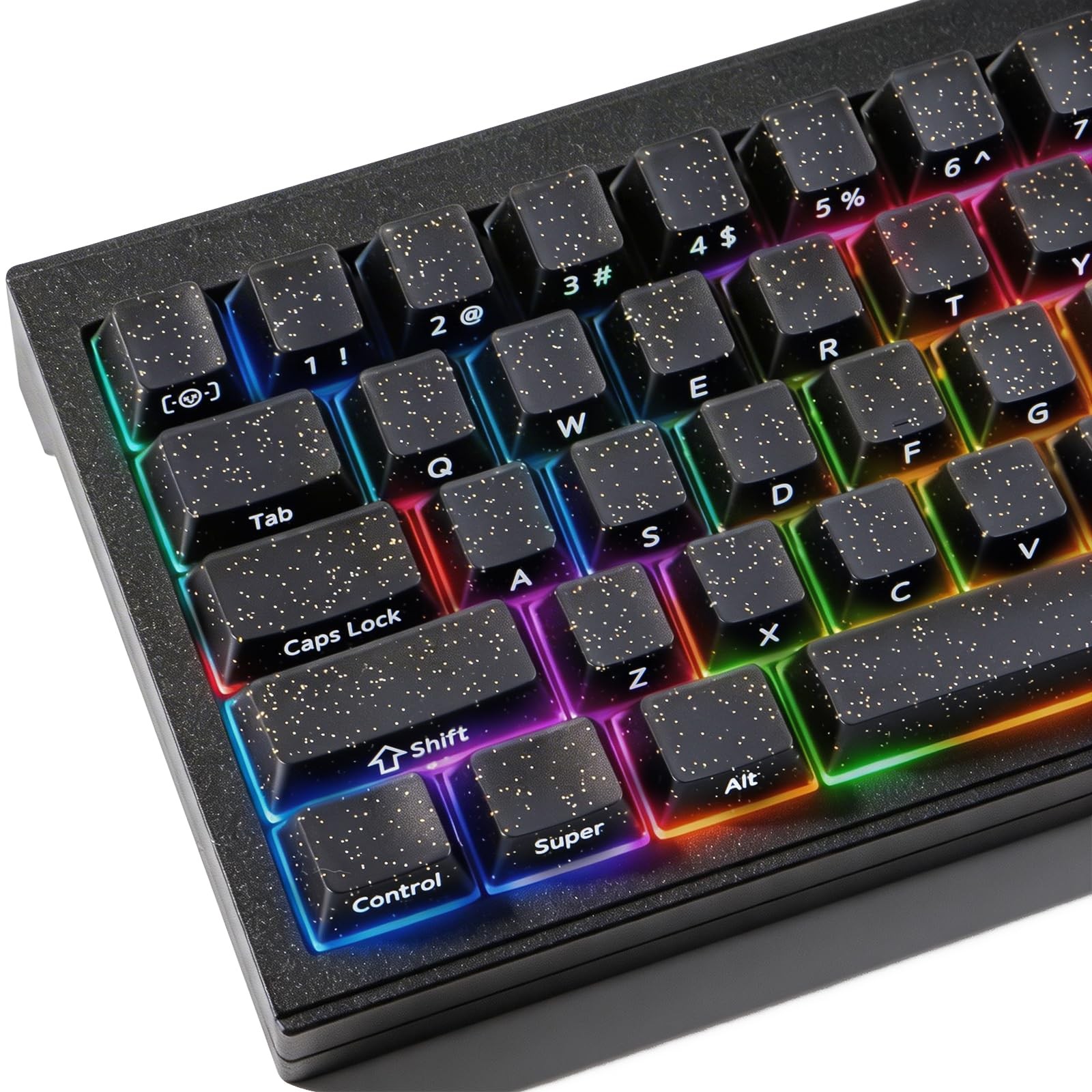 Pudding Double Shot Keycaps Cherry Profile Gold Glitter Custom 126 Keys
