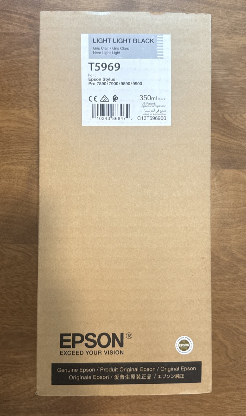 02-2020 Genuine EPSON T5969 Light Light Black Ink 350ml 7890/7900/9890/9900 B36