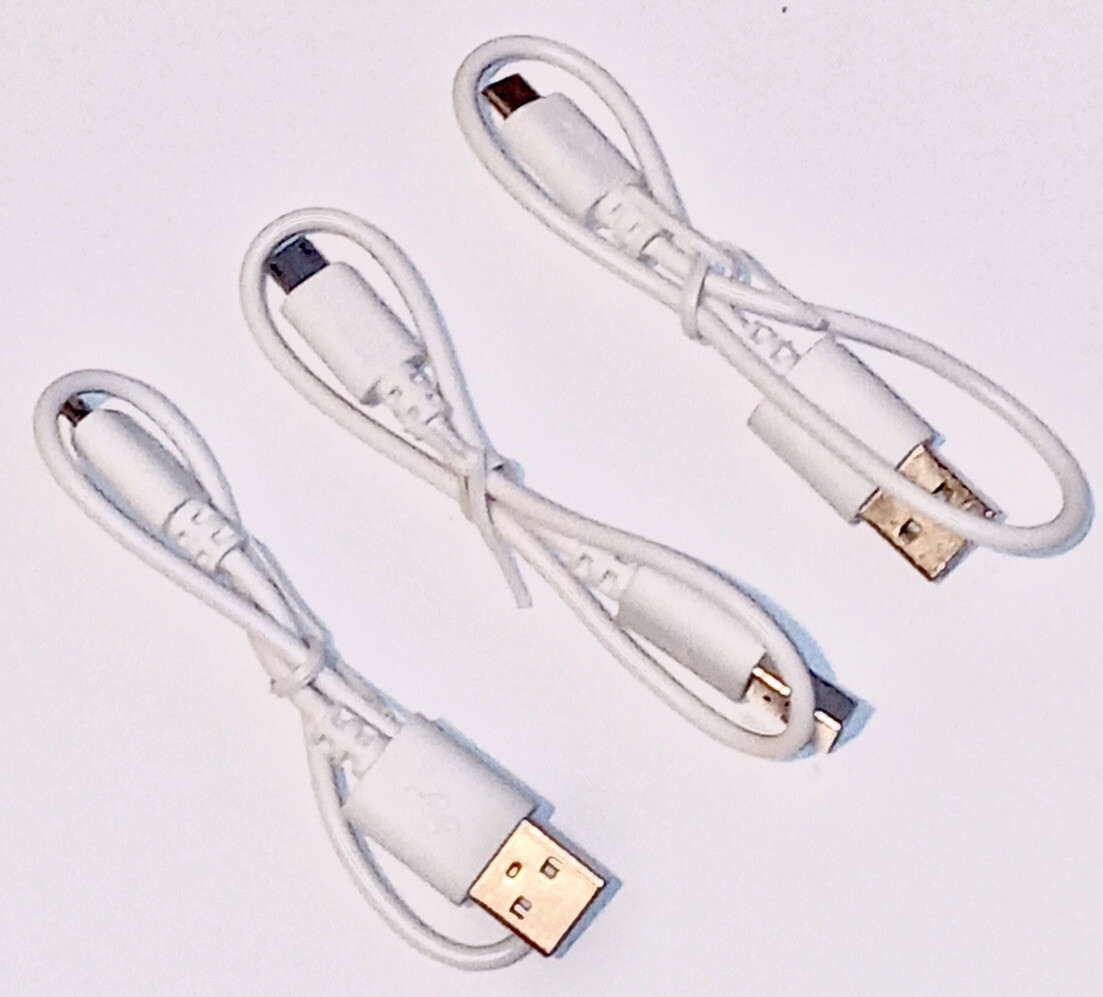3-Pack Mini Short Micro-USB Universal Charging Cables - 1 ft.(12 in.) - White
