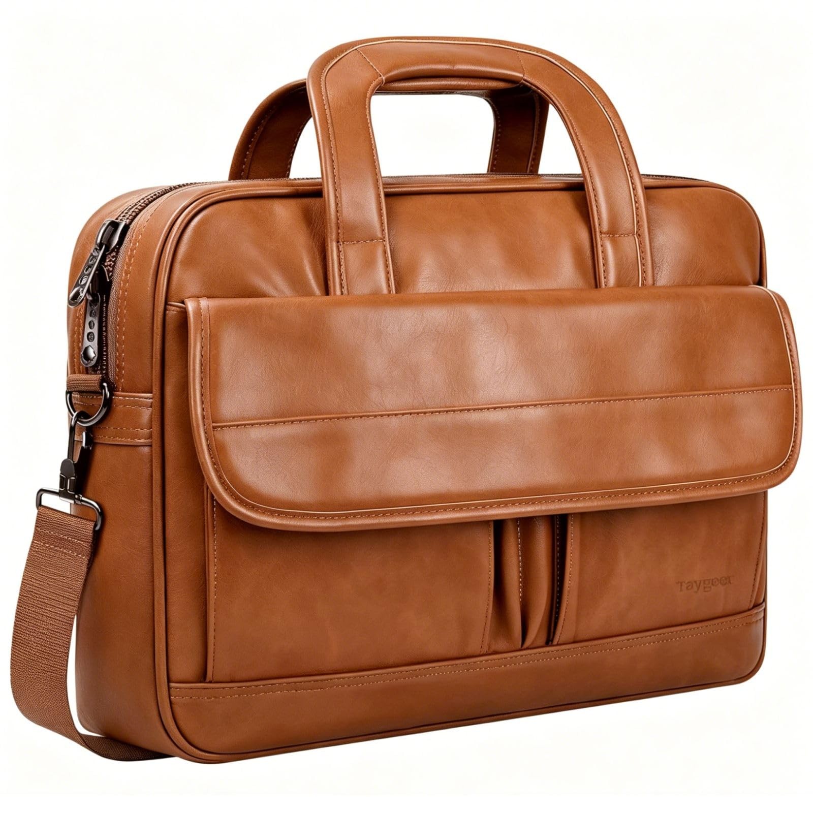 Leather Laptop Bag for Men Women, Premium Laptop Briefcase Fits Up to 15.6 In...
