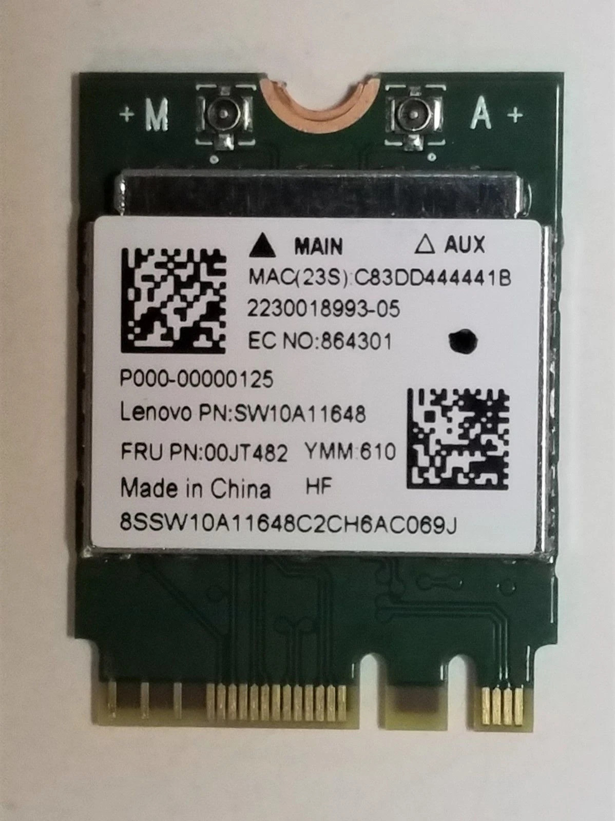 00JT482 Lenovo IdeaPad 300-15ABR 110-15IBR Series Wifi Card Tested Good