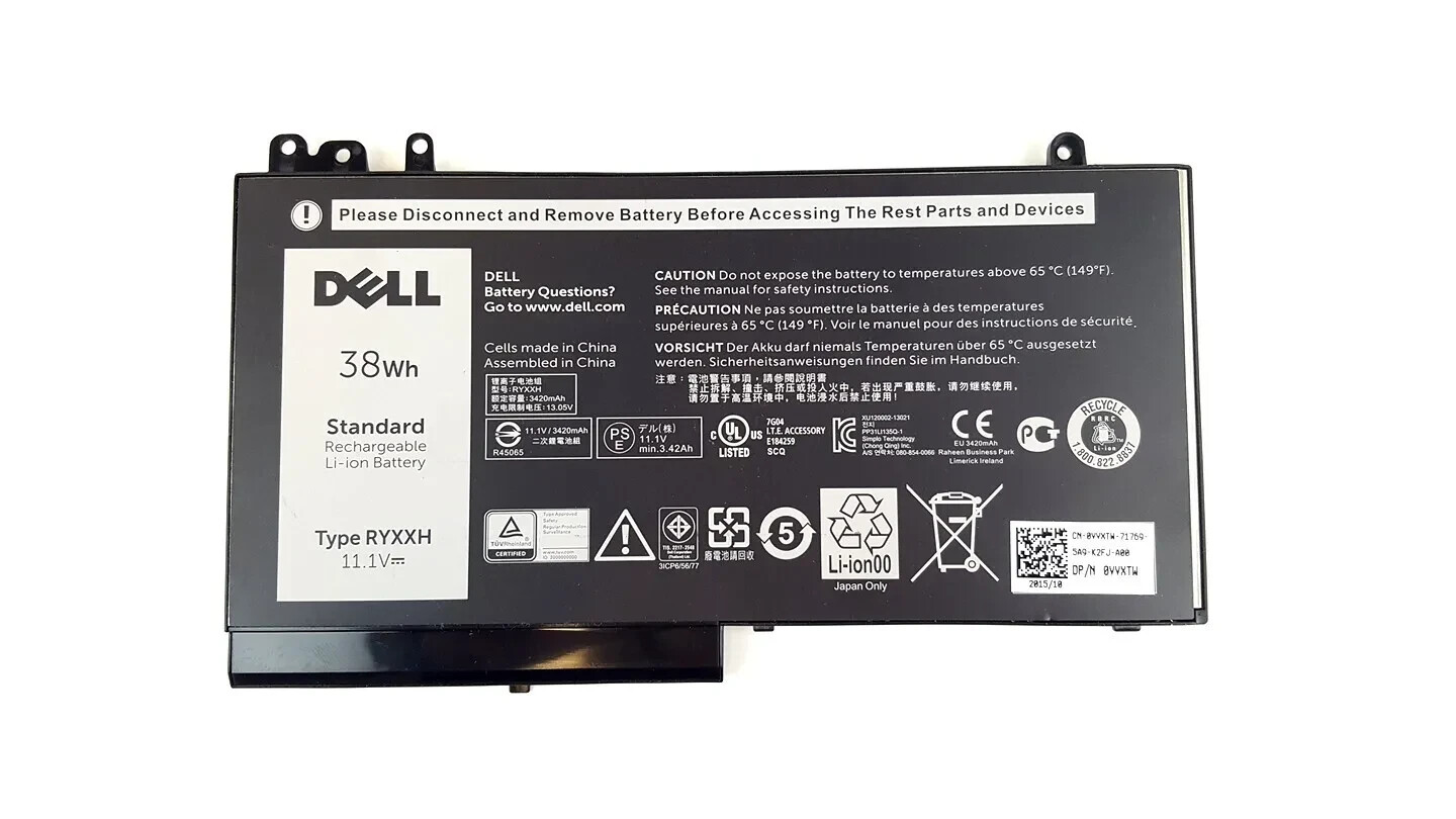 OEM RYXXH 38Wh Battery For Dell Latitude E5250 E3150 E3550 E5450 E5550 3150 3160