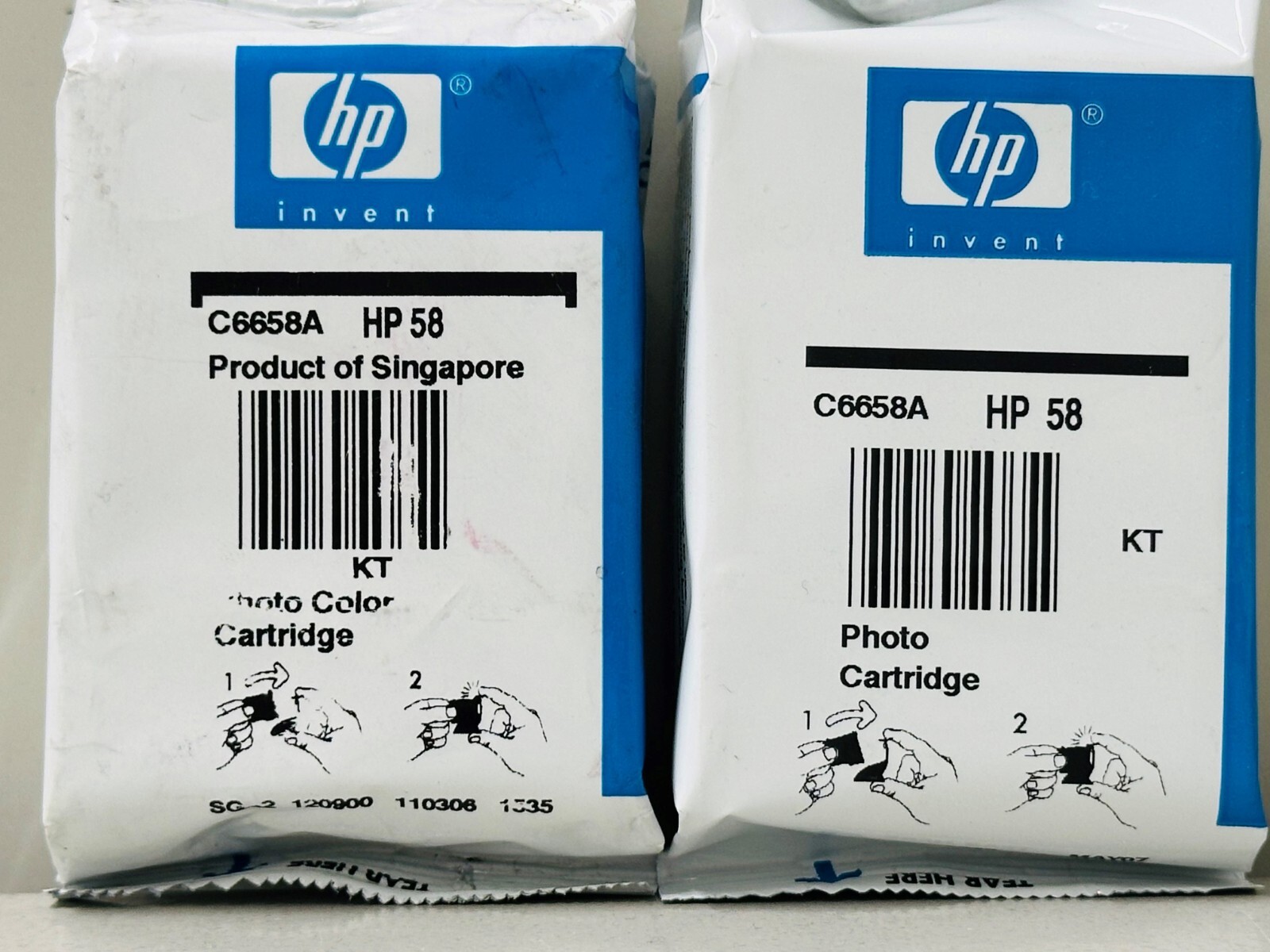 New Genuine HP 58 Photo 2PK Ink Cartridges Deskjet 3650, 3845