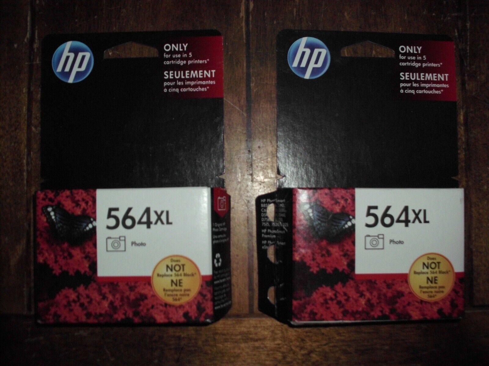 HP 564XL PHOTO INK CARTRIDGES LOT OF TWO BRAND NEW SEALED UNOPENED PACKAGES