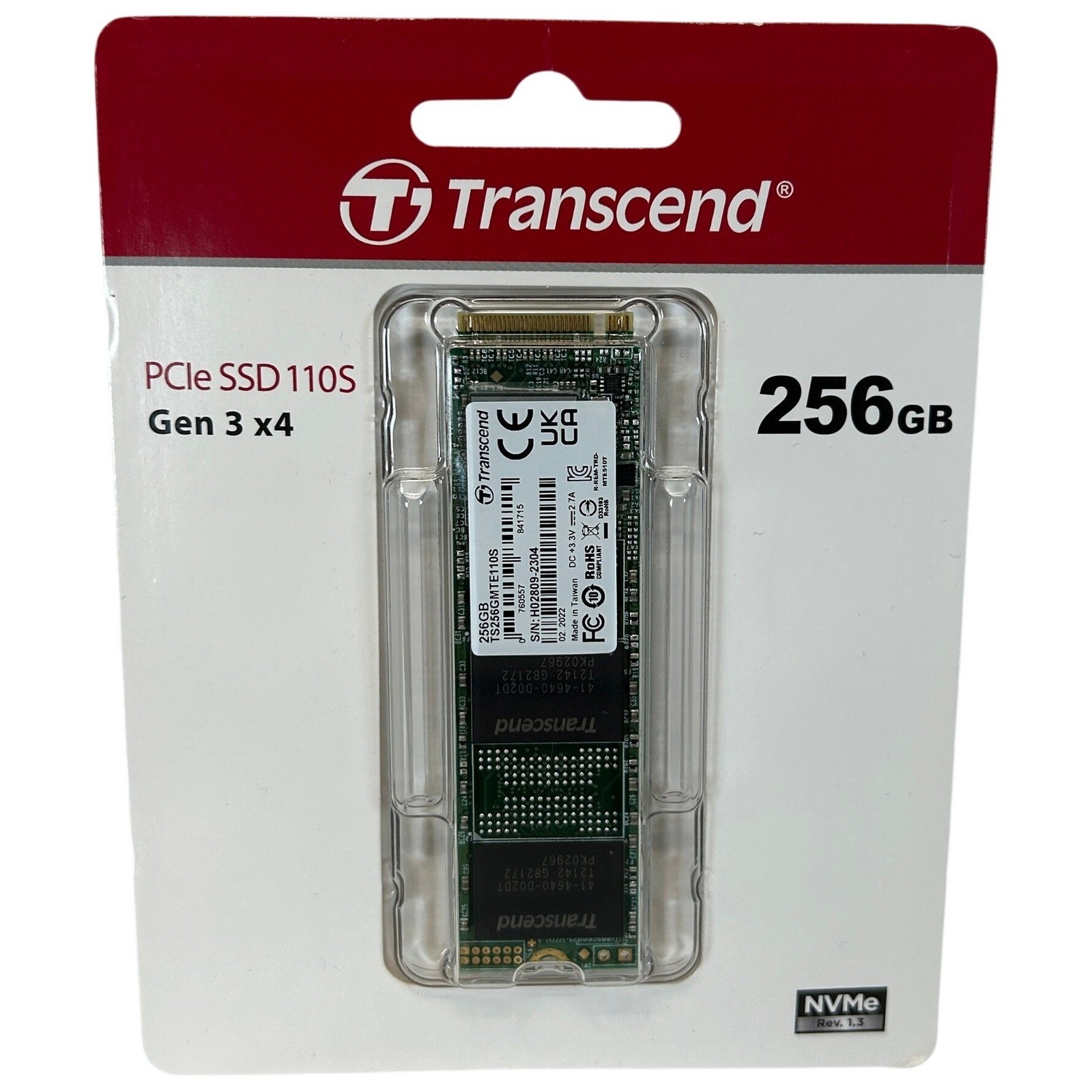 Transcend 256GB PCIe SSD 110S NVMe Gen 3 x4 M.2 2280 Internal SSD TS256GMTE110S