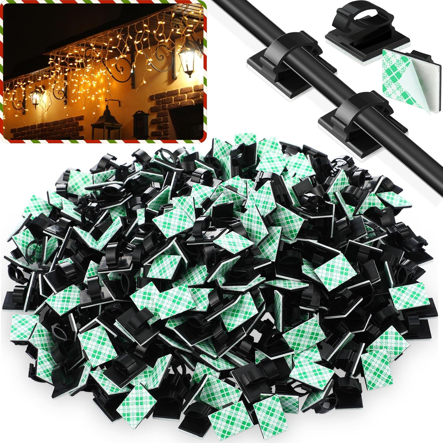 3/4” Adhesive Cable Wire Clips for Desk Wall Car, 100 Pieces