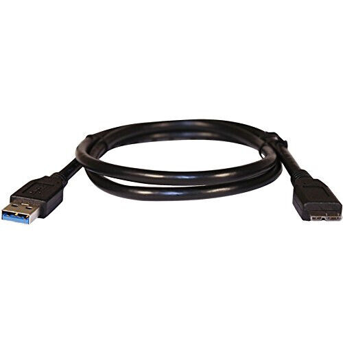 Steren 10ft USB 3.0 A Male to Micro B Male Cable - Black