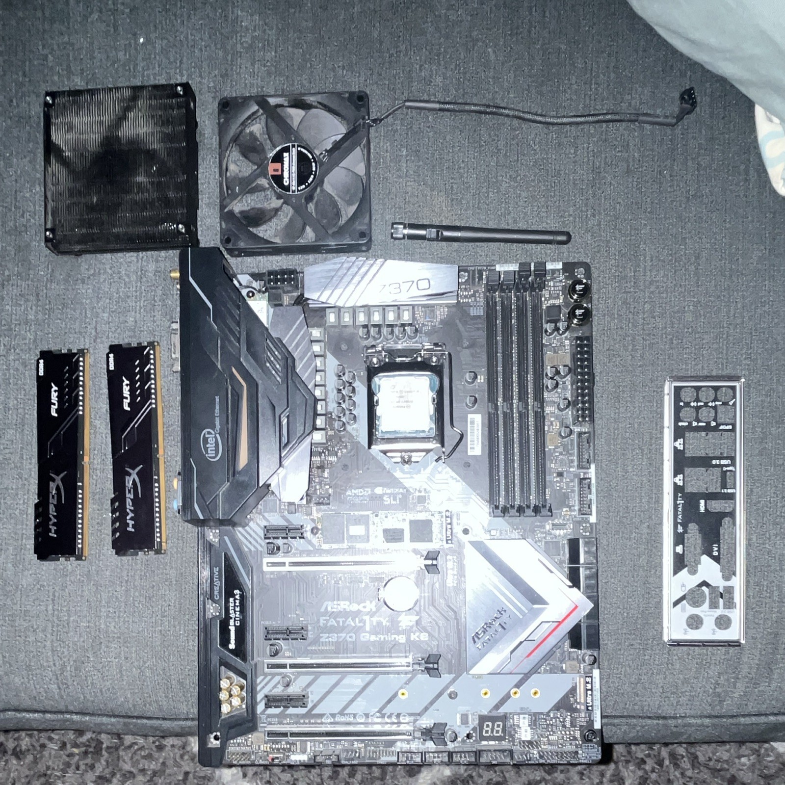 ASRock Fatal1ty Z370 Gaming K6 Motherboard + Chromax CPU Fan, With 8 GB Of Ram