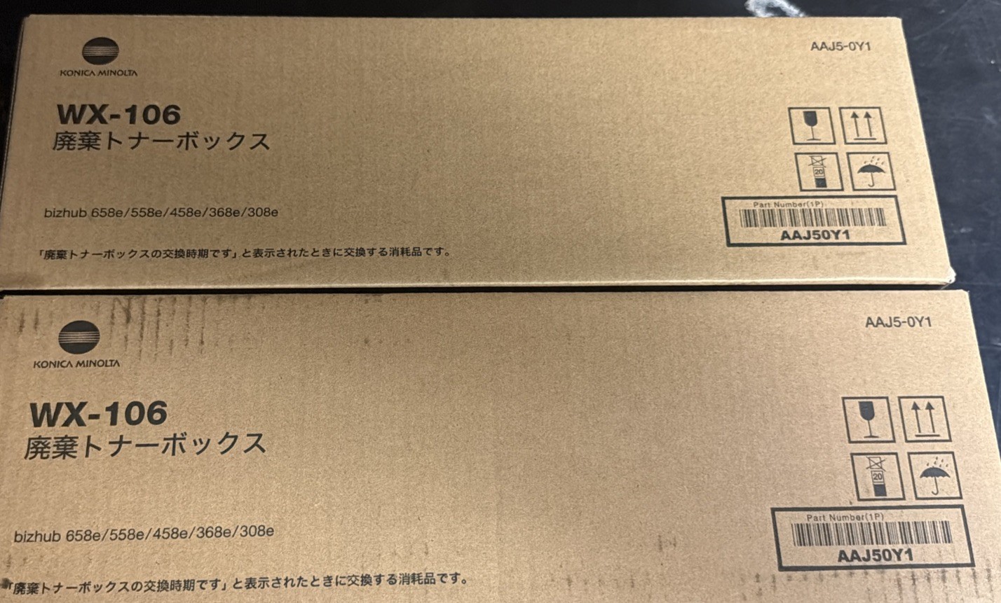 Konica Minolta AAJ50Y1 WX106 Waste Toner Box Lot of 2
