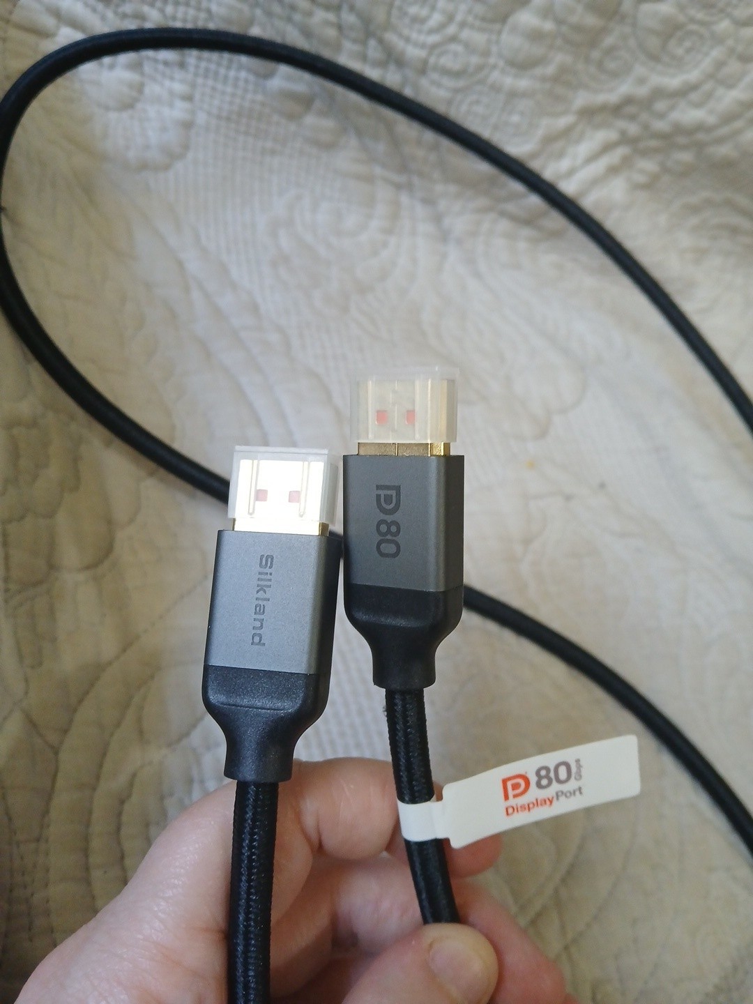 Silkland 80Gbps DisplayPort Cable 2.1 5FT, [16K@60Hz, 8K@240Hz, 4K@540Hz