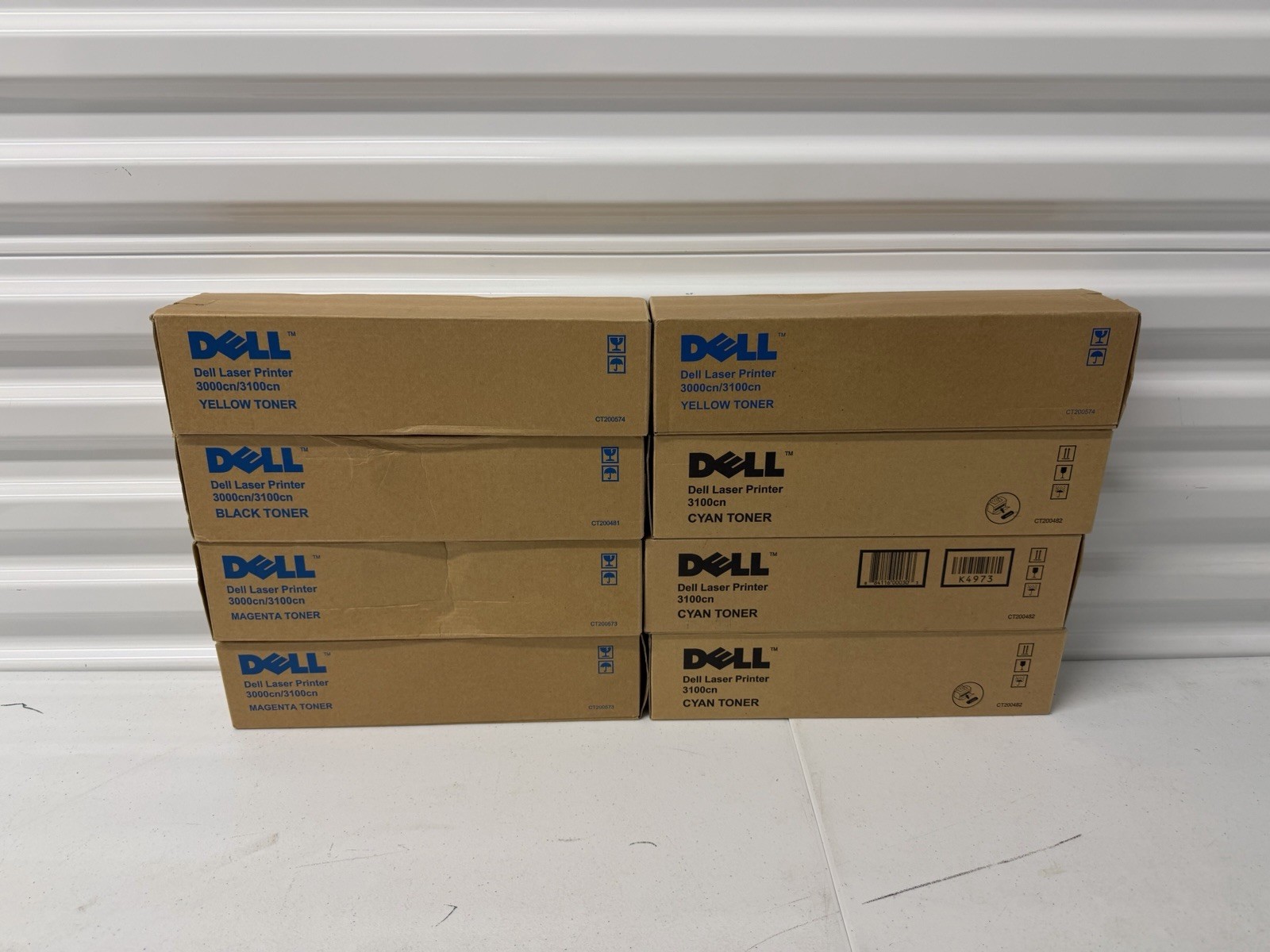 Genuine OEM DELL Laser Printer 3000cn/3100cn Eight 8 Toner Cartridges NEW