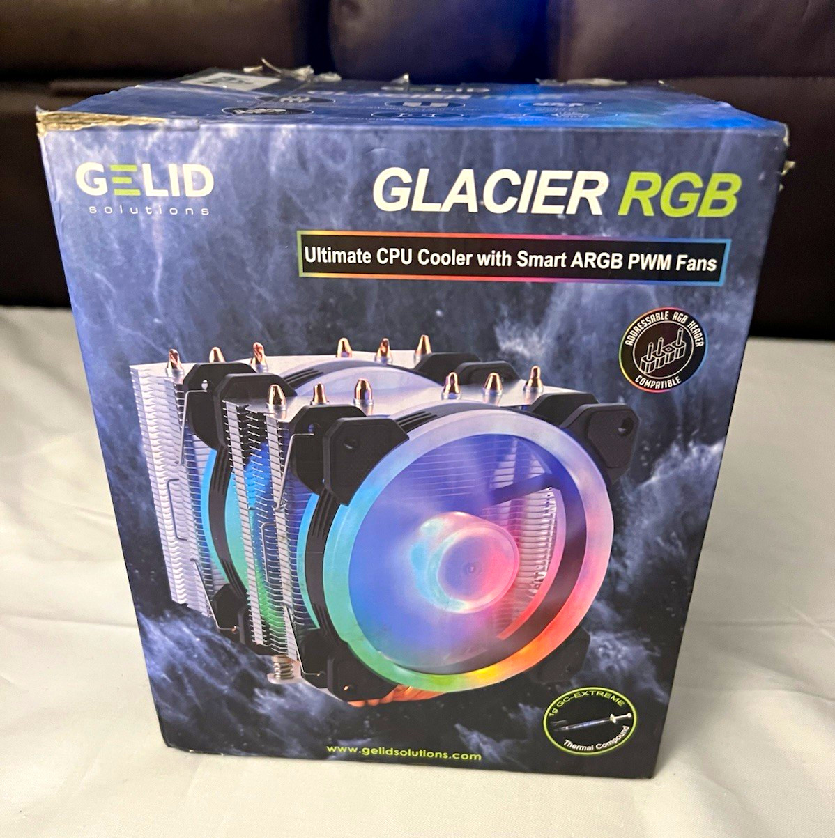 GELID Solutions Glacier RGB Twin Tower Dual 120mm ARGB PWM CPU Cooler LGA1200