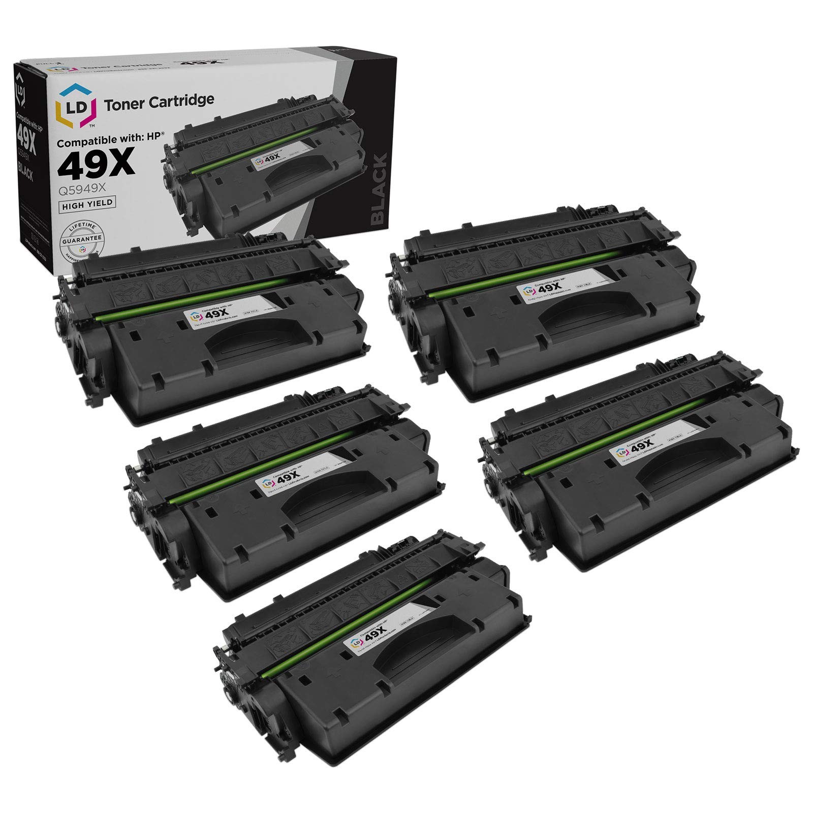 LD Compatible Replacements for HP 49X / Q5949X 5PK HY Black Toner Cartridges