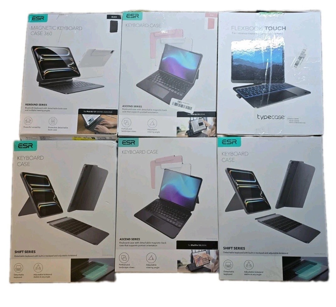 Wholesale Lot 6 iPad Air 13 inch M2/M3 Keyboard Cases ESR Ascend Rebound