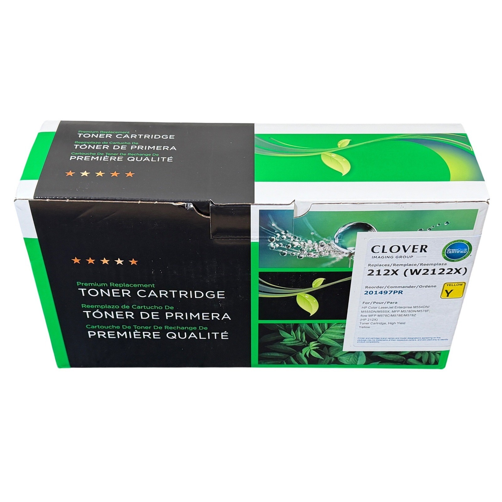 Clover 212X W2122X Yellow High Yield Toner HP M554 M555 M578 201497PR New