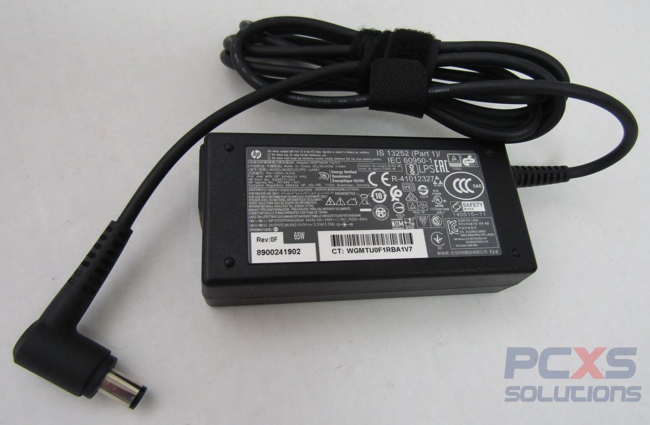 HP Regulated AC power adapter - Rated at 65 Watts, 87% max. efficiency (EFF), 19