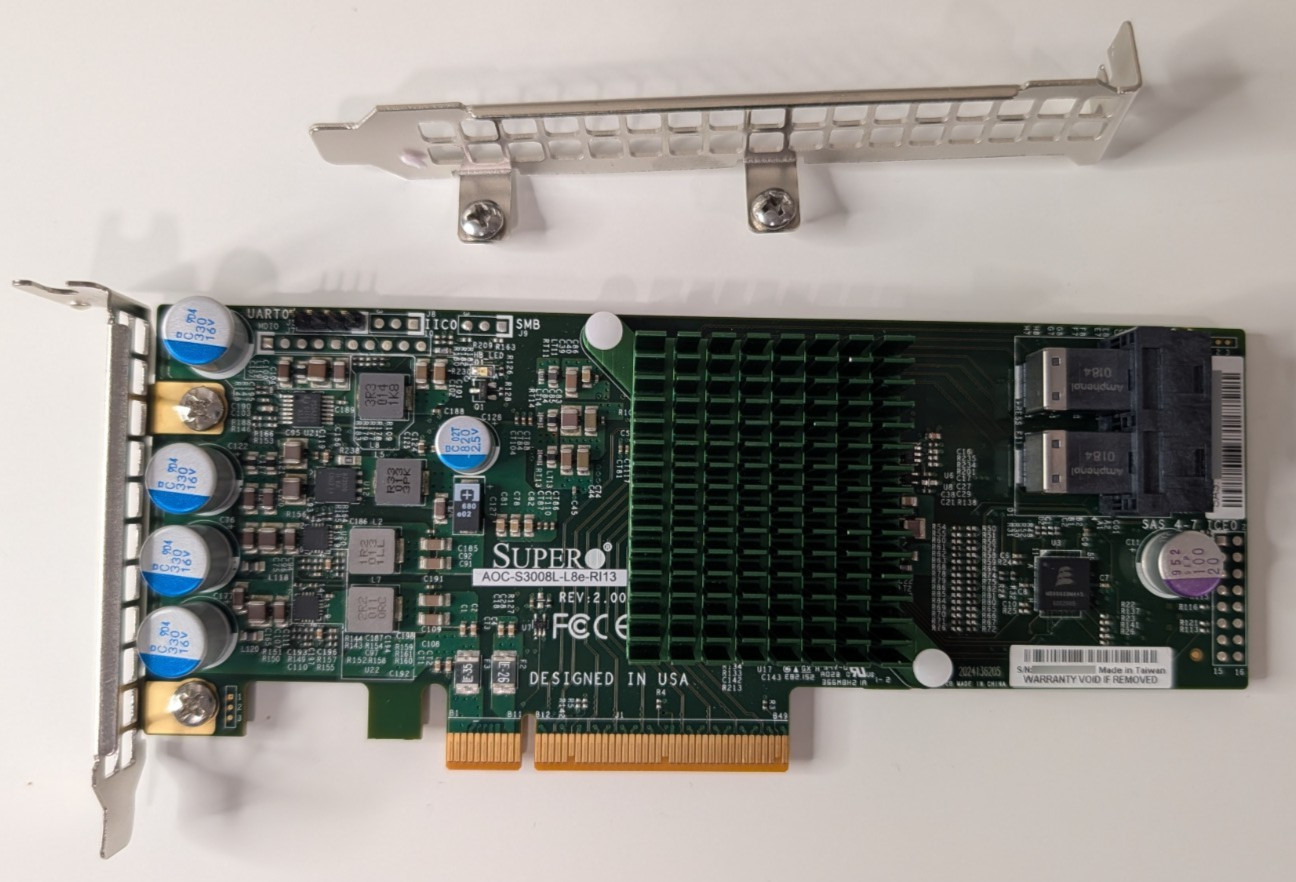 Supermicro AOC-S3008L-L8e (LSI 9300-8i) 12Gbps SAS HBA IT Mode P16 TrueNAS ZFS