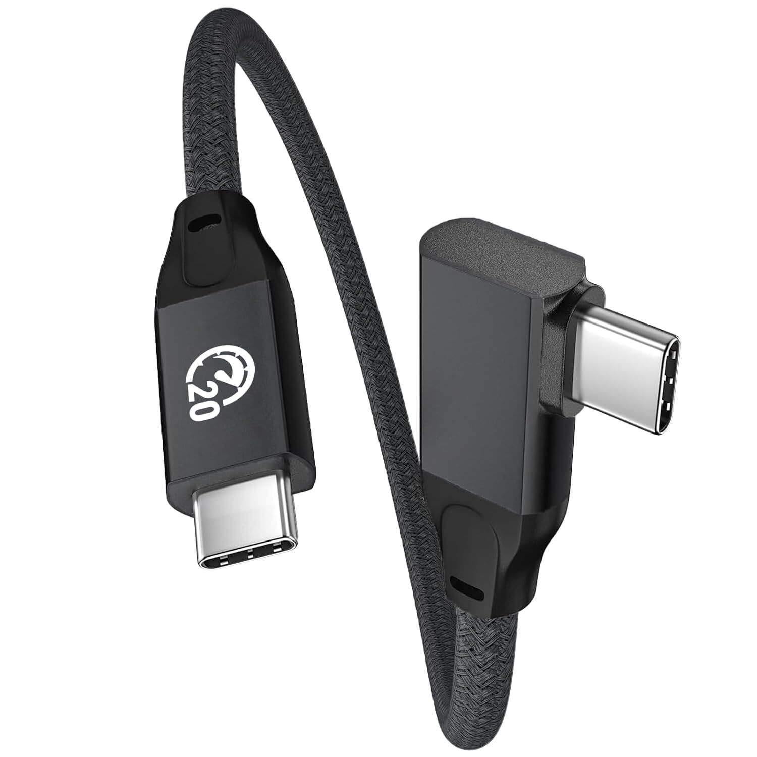 USB C Right Angle Cable 100W 0.5ft, 6 inch 4K Video USB C 3.2 Gen2x2 20Gbps Da