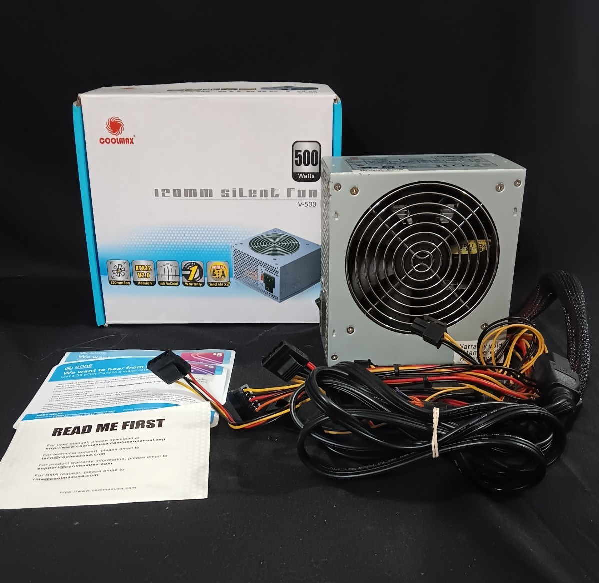 Coolmax 120mm Silent Fan V-500 Power Supply - 500W