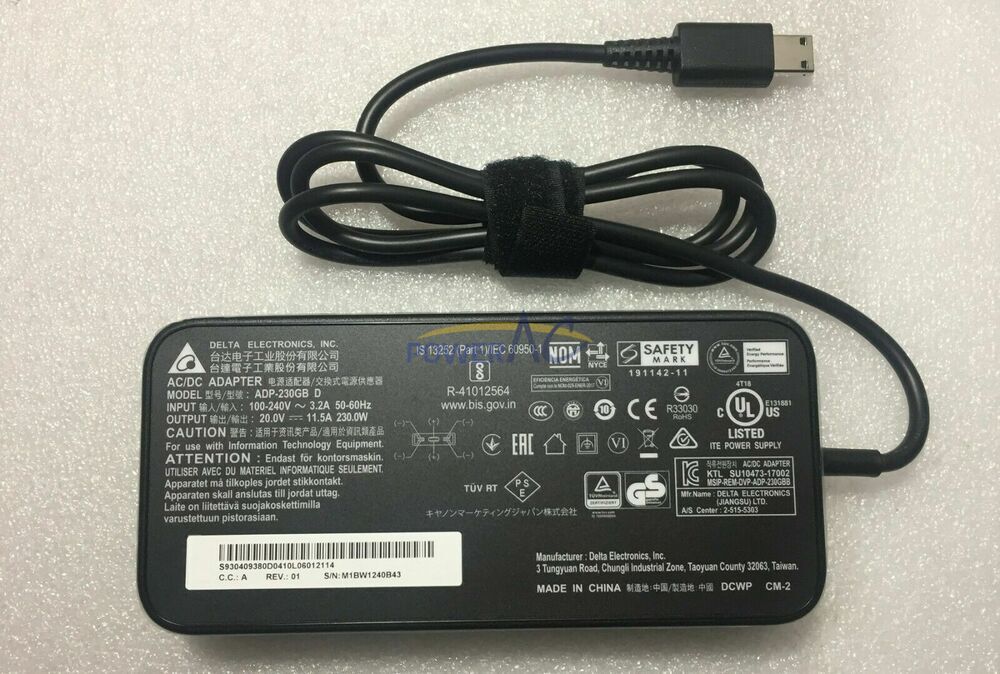New Original OEM MSI GP66 Leopard 10UH 10UG 10UE 230W 20V 11.5A AC Adapter&Cord@