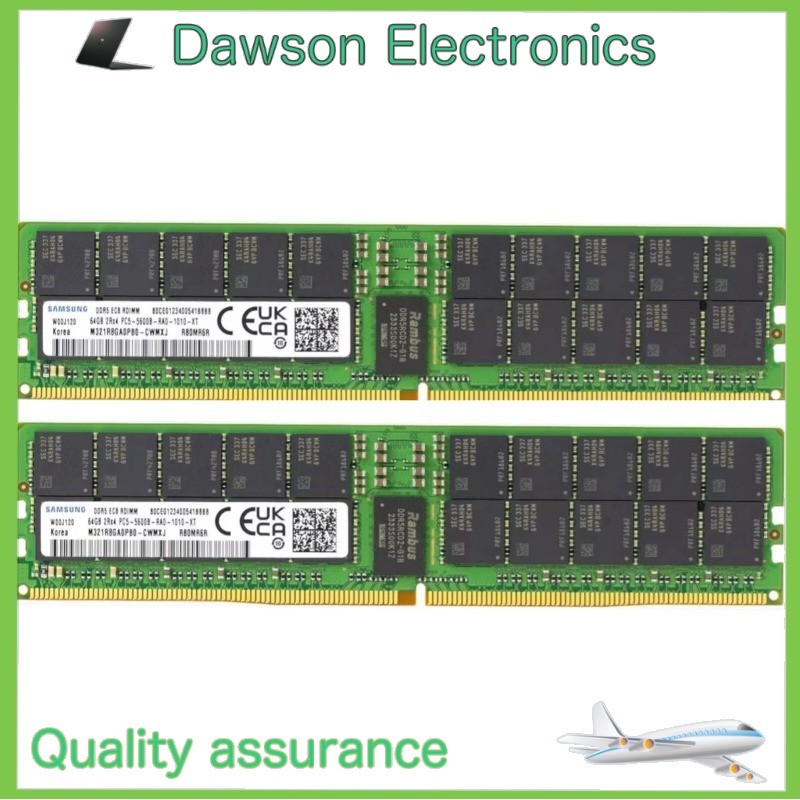Samsung 128GB 2X64GB DDR5 5600MHz PC5-44800 RDIMM Memory RAM (M321R8GA0PB0-CWM)