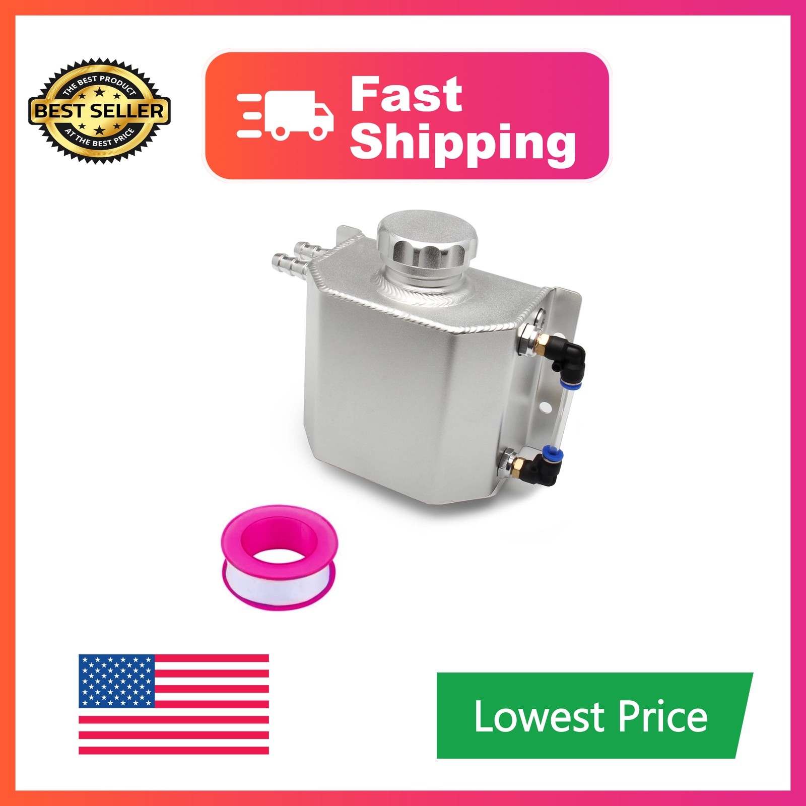 YIUIY Universal Coolant Overflow Tank Aluminum Coolant Radiator Overflow