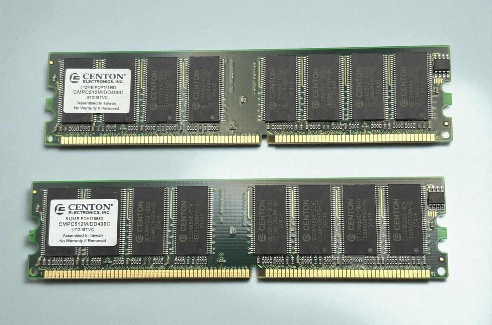 Centon 512MB Memory Modules Lot of 2 DD400C DIMM RAM