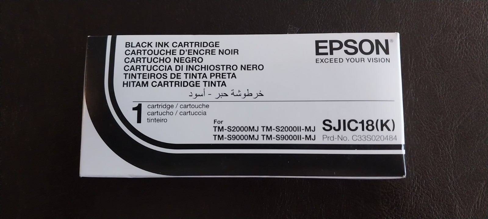NEW- EPSON SJIC18(K) BLACK INK CARTRIDGE TM-S2000MJ TM-S9000MJ  EXP 04/2027