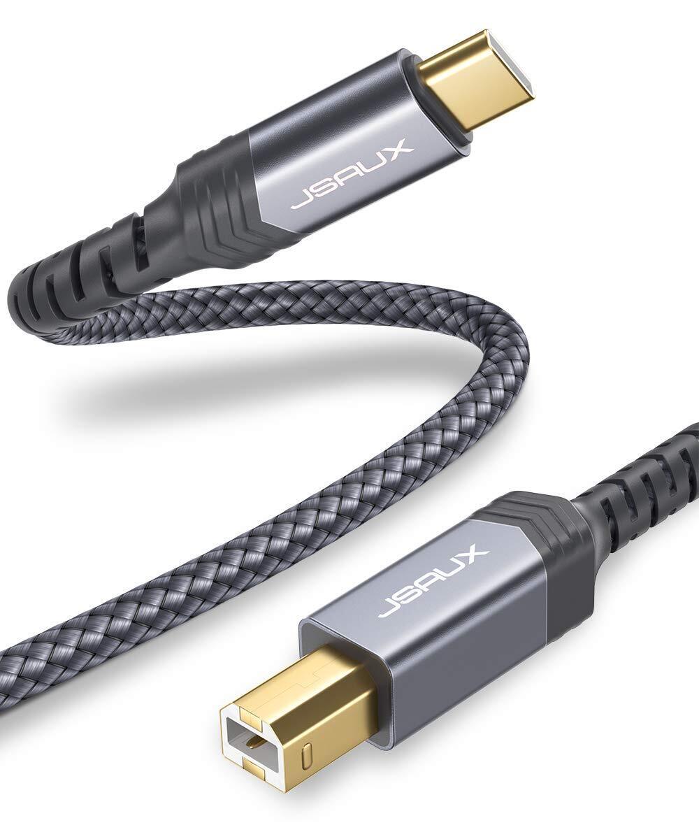 USB B to USB C Printer Cable 10ft USB C to USB B Printer Cable Nylon Br...